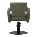 ayla-salon-chair-olive-mist-round-flat-satin-black-base-rear-view.webp