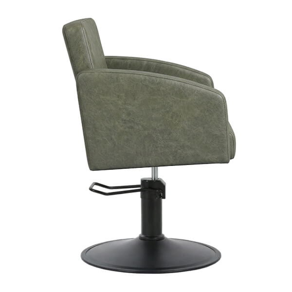 zahra-salon-chair-olive-mist-round-matt-black-base-side-view.webp