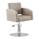 zahra-salon-chair-taupe-round-chrome-base-front-angle-view.webp