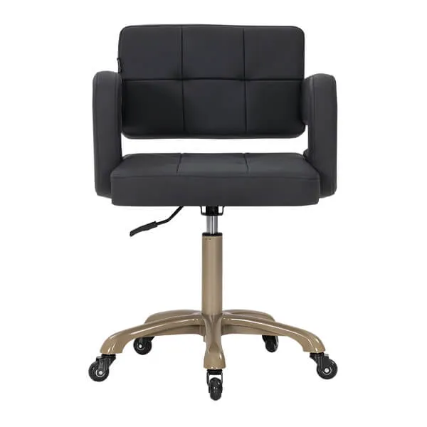 [MS18-BM-BG] Thalia Stool - Black (Ivory Gold Base)