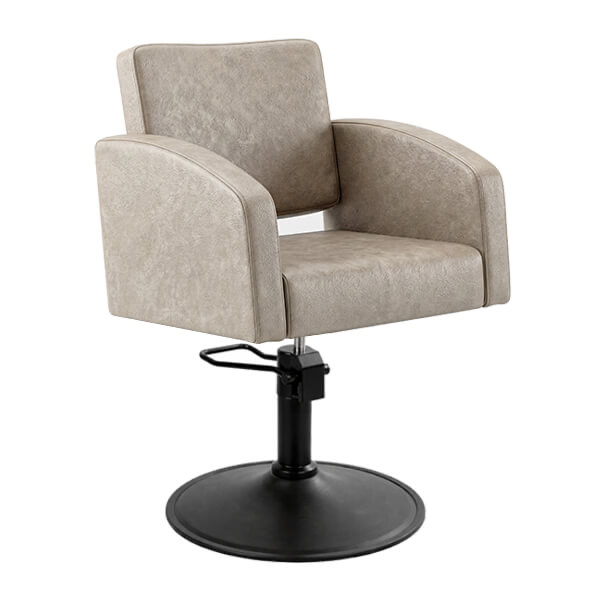 Zahra Salon Chair - Taupe (Okrągła matowa czerń)