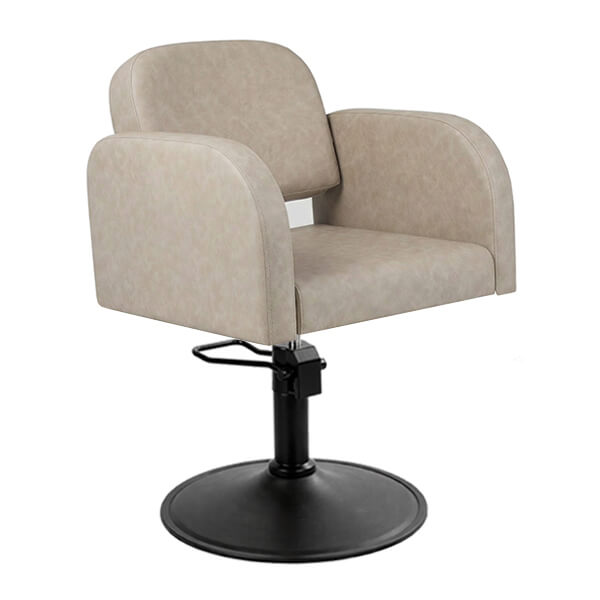 Amalfi Salon Chair - Taupe (Round Matt Black)
