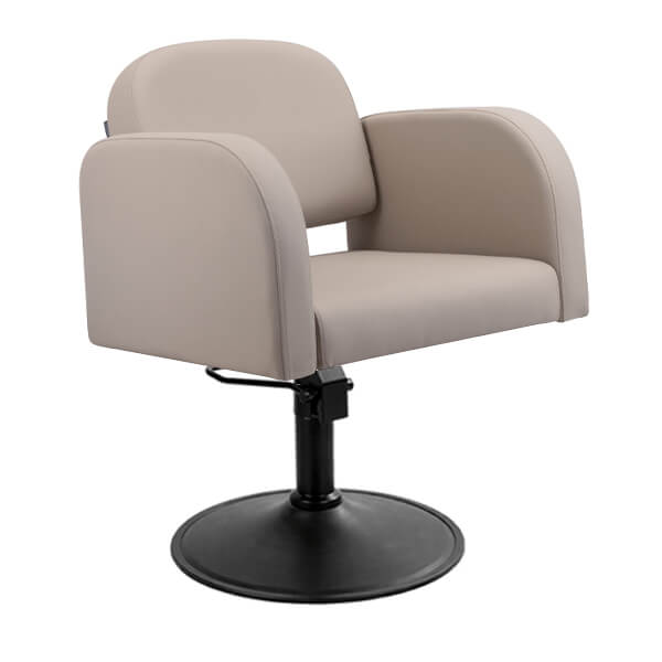 Amalfi Salon Chair - Latte (Round Matt Black)